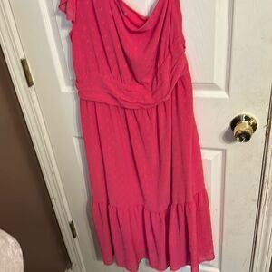 Chelsea 28 Polka Dot Dress Pink. NWOT 1x